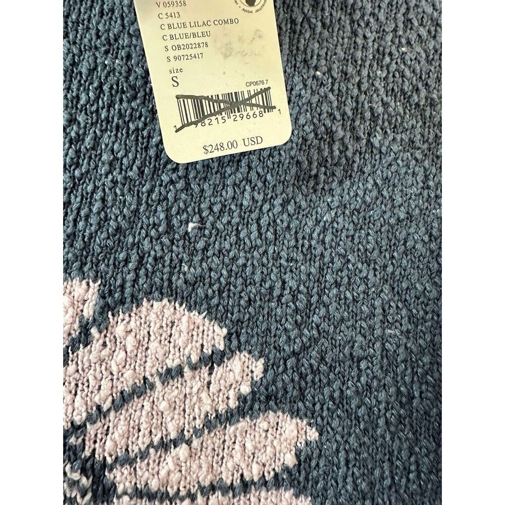 NWT Free People In Bloom Sweater Purple Blue Floral Pullover Size Small - Picture 8 of 8